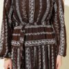 Embroidered Detail Lace-Up Dress Brown بالجملة dress view 4 - Hicabistan مصنع تركيا