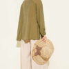 Embroidered Detail Shirt Khaki - Image 3