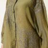 Embroidered Detail Shirt Khaki - Image 4