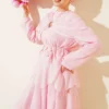 Shoulder Shawl Detailed Skirted Two-Piece Set Pink wholesale clothing set view 2 - Hicabistan Turkey factory