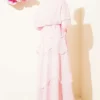 Shoulder Shawl Detailed Skirted Two-Piece Set Pink wholesale clothing set view 3 - Hicabistan Turkey factory