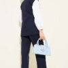 Shoulder Epaulet Gold Button Vest Set Navy Blue wholesale clothing set view 3 - Hicabistan Turkey factory