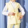 Shoulder Epaulet Gold Button Vest Set Yellow en gros clothing set view 2 - Hicabistan usine Turquie