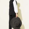 Shoulder Epaulet Gold Button Vest Set Black wholesale clothing set view 3 - Hicabistan Turkey factory