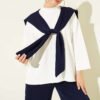 Shoulder Scarf Basic Two-Piece Set Navy Blue all'ingrosso clothing set view 2 - Hicabistan fabbrica Turchia