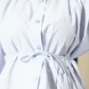Short Shirt with Shoulder Drawstring and Belt Baby Blue wholesale shirt view 4 - Hicabistan Turkey factory