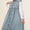 Shoulder Ruffle Detail Dress wholesale dress view 2 - Hicabistan Turkey factory