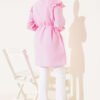 Ruffled Shoulder Belted Shirt Pink wholesale shirt view 3 - Hicabistan Turkey factory