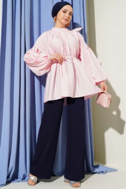 منظر بديل لـ Shoulder Bow Loose Tunic Pink