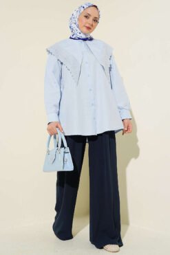 Vista alternativa de Shoulder Lace Sailor Collar Shirt