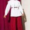 Shoulder Lace Sailor Collar Shirt Ecru groothandel shirt view 2 - Hicabistan Turkije fabriek