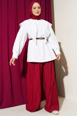 Vista alternativa de Shoulder Lace Sailor Collar Shirt Ecru
