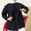 Shoulder Lace Sailor Collar Shirt Navy Blue