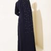 Shoulder Cape Pearl Evening Dress Navy Blue Großhandel dress view 3 - Hicabistan Türkei Fabrik