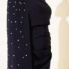 Shoulder Cape Pearl Evening Dress Navy Blue Großhandel dress view 4 - Hicabistan Türkei Fabrik