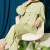Shoulder Cape with Sequin Stripes Two-Piece Set