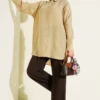 Shoulder Stone Detailed Shirt Beige wholesale shirt view 2 - Hicabistan Turkey factory