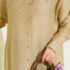 Shoulder Stone Detailed Shirt Beige wholesale shirt view 4 - Hicabistan Turkey factory