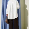 Shoulder Stone Detailed Shirt White groothandel shirt view 3 - Hicabistan Turkije fabriek