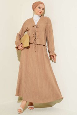 Laced Front Tree Bark Skirt Set