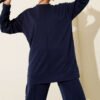 Basic Two-Piece Set with Front Cutout Navy Blue wholesale clothing set view 2 - Hicabistan Turkey factory