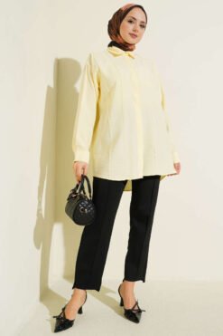 Alternative Ansicht von Loose Shirt with Stitching Details Yellow