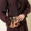 Ruffled Button Front Skirt Set Brown wholesale clothing set view 4 - Hicabistan Turkey factory