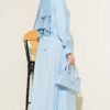Ruffled Button Front Skirt Set Baby Blue wholesale clothing set view 3 - Hicabistan Turkey factory