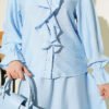 Ruffled Button Front Skirt Set Baby Blue wholesale clothing set view 4 - Hicabistan Turkey factory