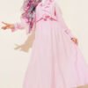 Ruffled Button Front Skirt Set Pink