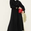Ruffled Button Front Skirt Set Black