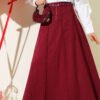Knitted Belted Skirt Burgundy wholesale skirt - Hicabistan Turkey factory