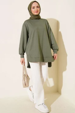 Alternative view of Oval Stitch Loysha Tunic Khaki