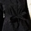 Oval Embossed Belted Skirt Set Black بالجملة clothing set view 4 - Hicabistan مصنع تركيا