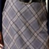 Plaid Skirt with Oval Belt Buckle Grey بالجملة skirt view 4 - Hicabistan مصنع تركيا