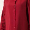 Oversized Button-Up Shirt Burgundy wholesale shirt view 4 - Hicabistan Turkey factory