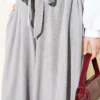 Oversize Trousers with Ties Grey all'ingrosso pants view 4 - Hicabistan fabbrica Turchia