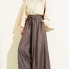 Oversize Trousers with Ties Brown all'ingrosso pants view 2 - Hicabistan fabbrica Turchia