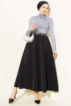 Alternative view of Oversized Cuffed Waistband Pants Black