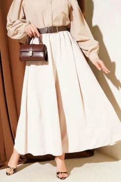 Oversized Cuffed Waistband Pants Stone