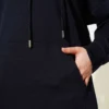 Hooded Two-Piece Set Navy Blue wholesale clothing set view 4 - Hicabistan Turkey factory