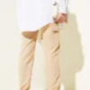 Cargo Pants with Elastic Cuffs and Chains Camel wholesale pants view 3 - Hicabistan Turkey factory