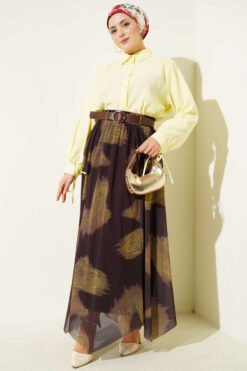 Vue alternative de Asymmetrical Tulle Skirt Brown