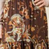 Layered Viscose Skirt with Paisley Print Brown wholesale skirt view 4 - Hicabistan Turkey factory