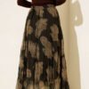 Paisley Pattern Chiffon Skirt Brown al por mayor skirt view 3 - Hicabistan fábrica Turquía