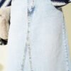 Patchwork Denim Skirt al por mayor skirt view 4 - Hicabistan fábrica Turquía