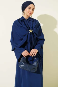 Alternative view of Cloaked Skirt Three-Piece Set Navy Blue