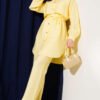 Cloak with Tie Two-Piece Set Yellow
