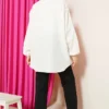 Penguin Embroidered Muslin Shirt Ecru all'ingrosso shirt view 3 - Hicabistan fabbrica Turchia