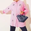Penguin Embroidered Muslin Shirt Pink all'ingrosso shirt - Hicabistan fabbrica Turchia